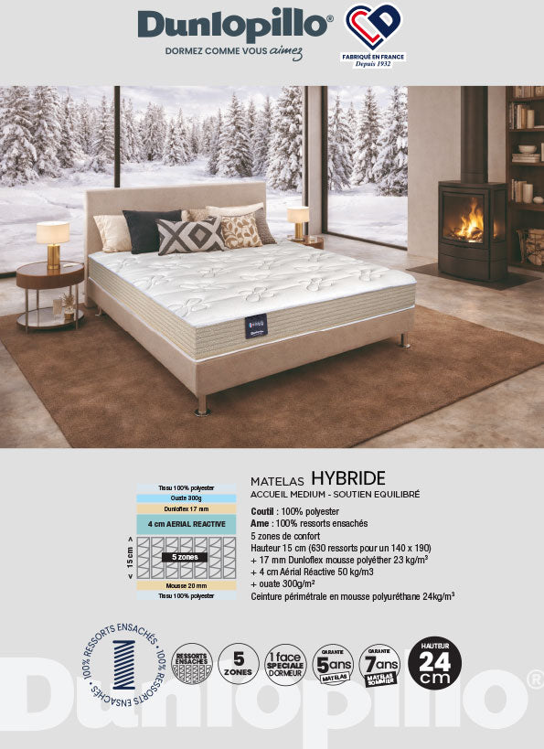 Matelas Hybride Dunlopillo