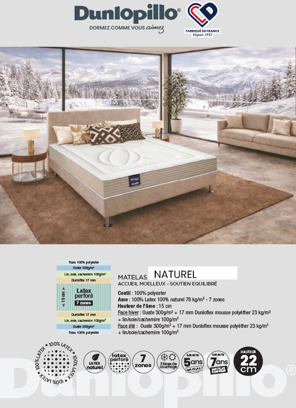 Matelas Latex Dunlopillo Naturel
