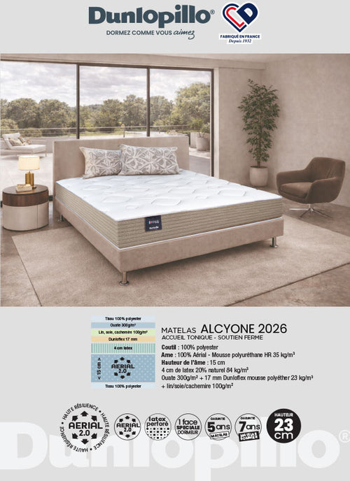 fiche Matelas  Dunlopillo ALCYONE 
