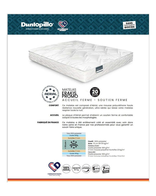 Destockage matelas Erakis - Dunlopillo