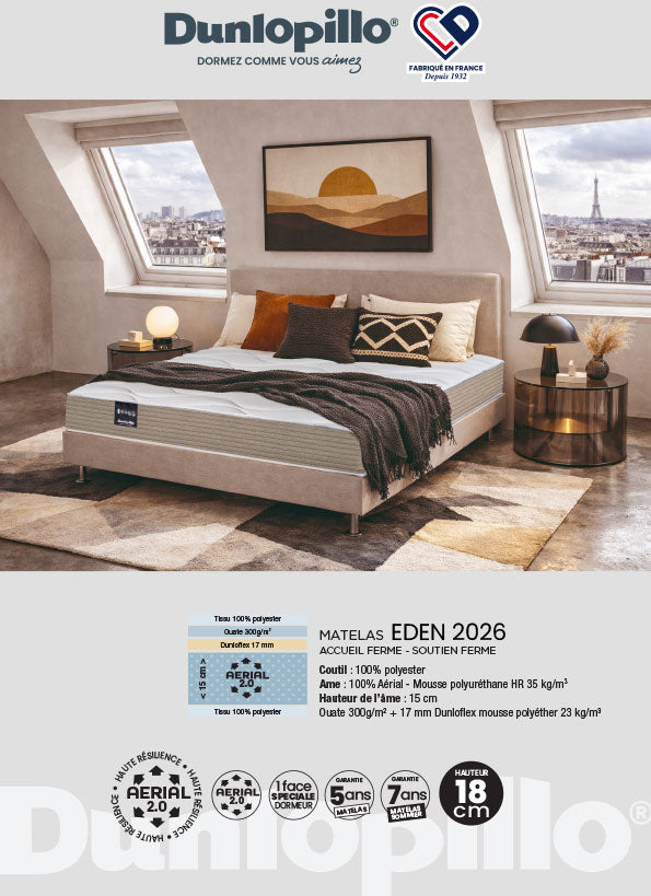 matelas dunlopillo eden gen11