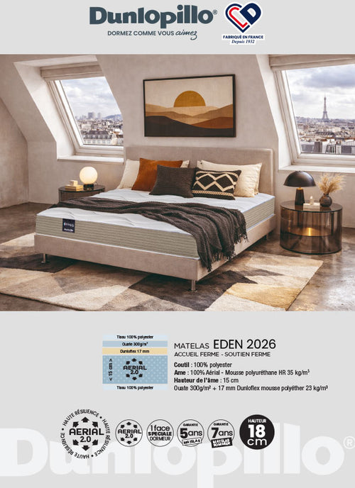 matelas dunlopillo eden gen11